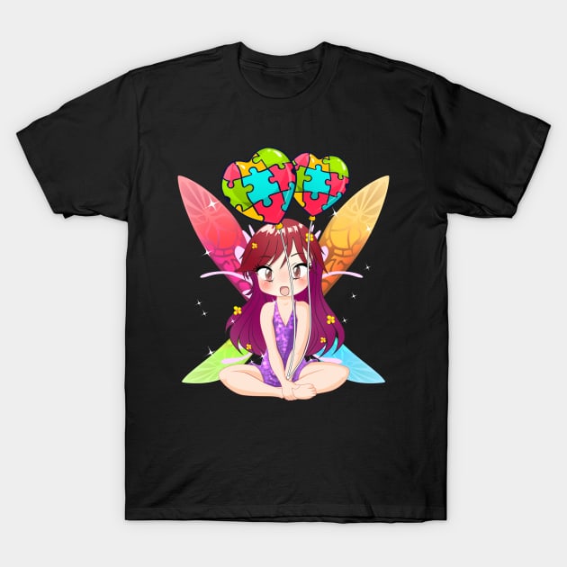 Magical Cute Fairy Autism Awareness T-Shirt by TheBeardComic